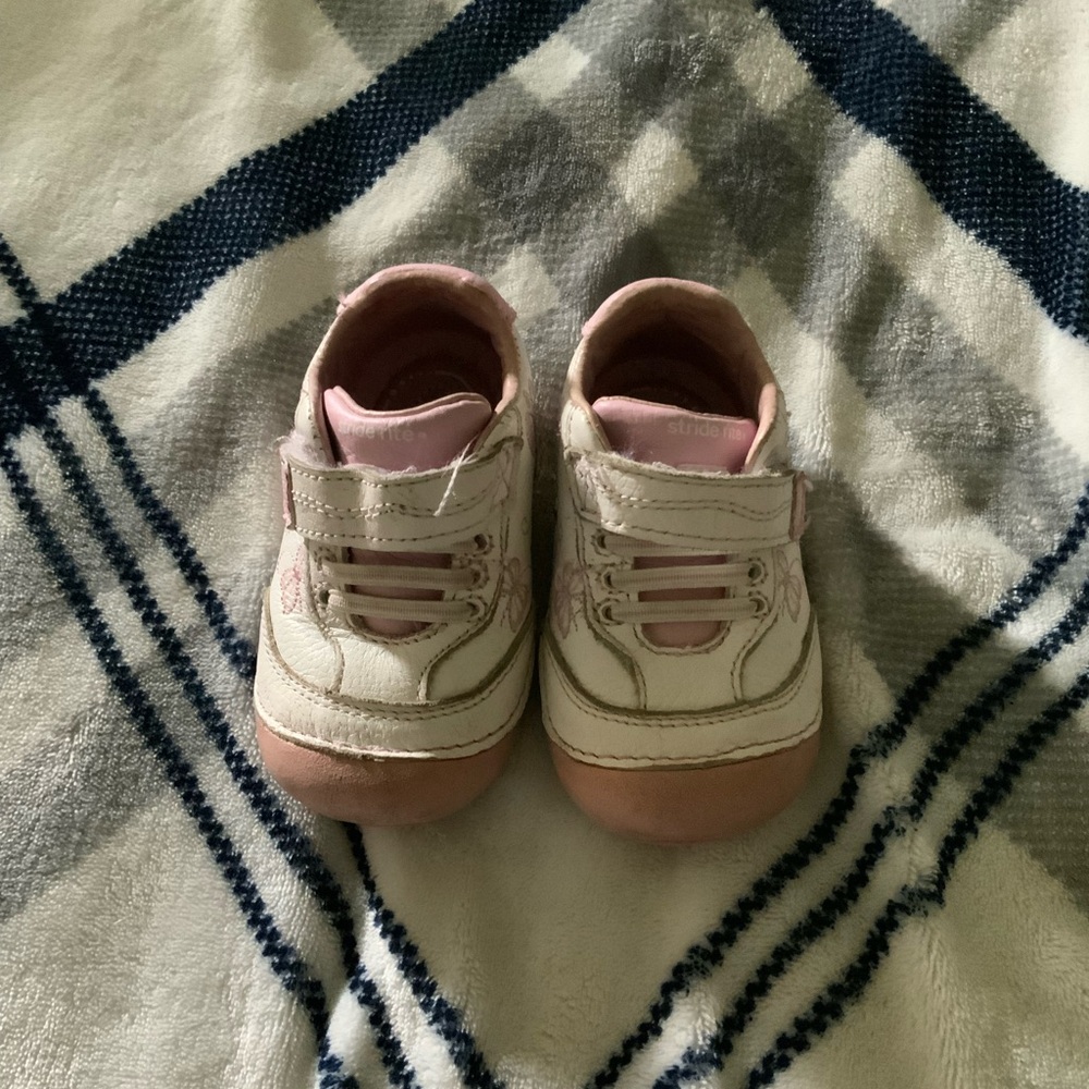 Stride Rite Pink and White Baby Walkers